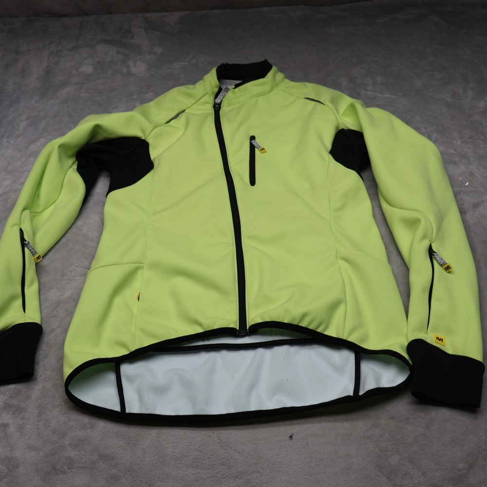 Mavic Cycling Jacket Mens Medium Yellow Espoir Thermo Softshell Bike Performance